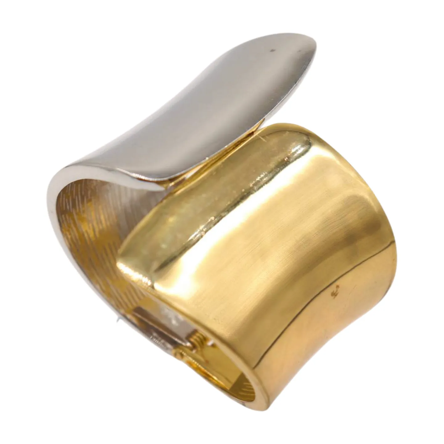 New Women Silver Gold Mix Color Wide Metal Cuff Bracelet Fashion Jewelry Statement