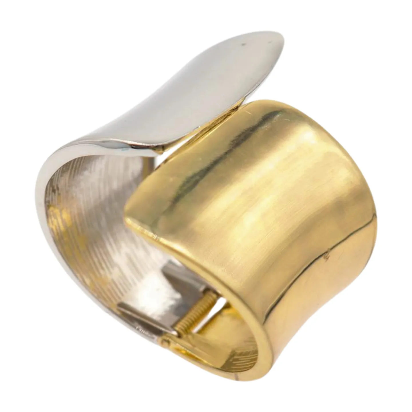 New Women Silver Gold Mix Color Wide Metal Cuff Bracelet Fashion Jewelry Statement