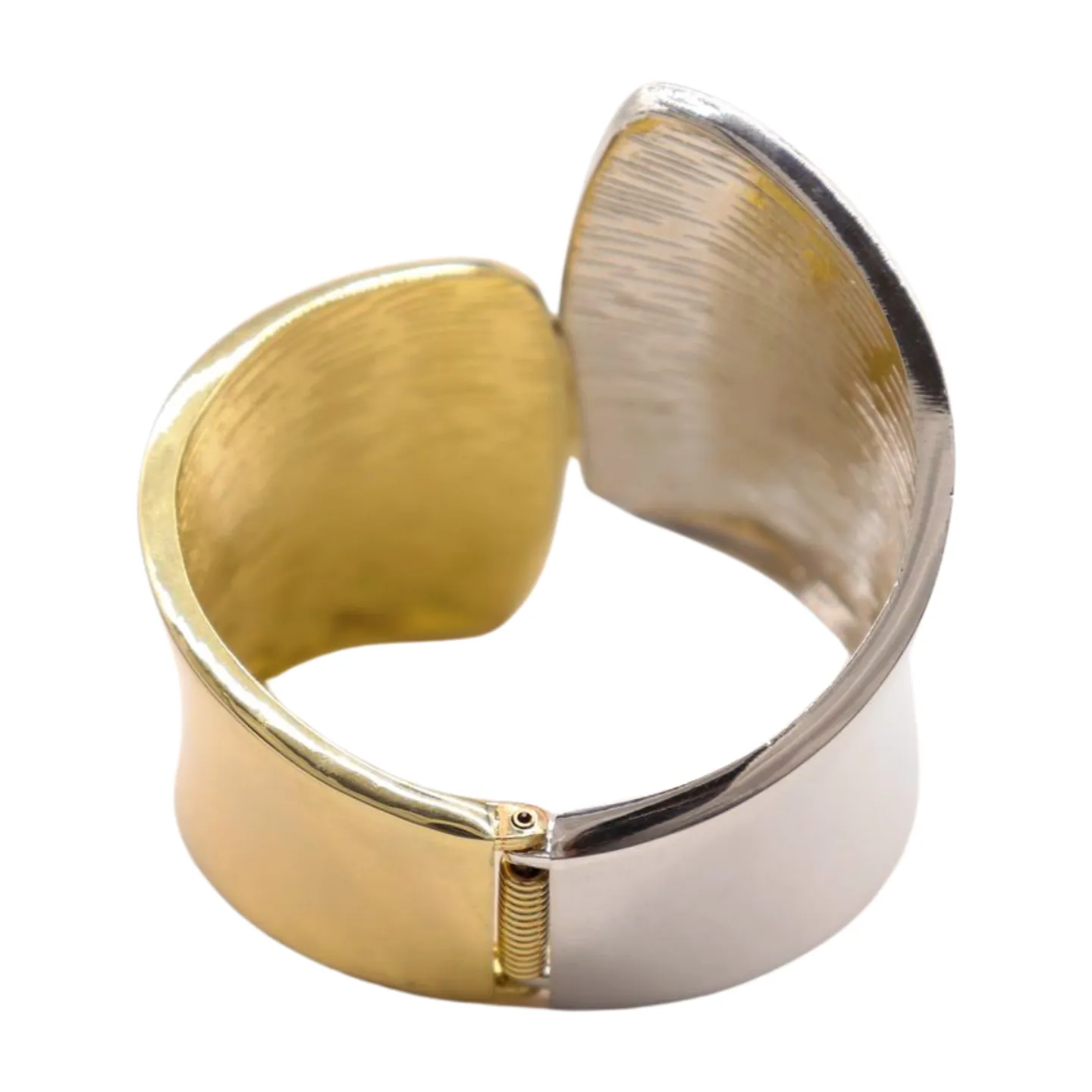 New Women Silver Gold Mix Color Wide Metal Cuff Bracelet Fashion Jewelry Statement