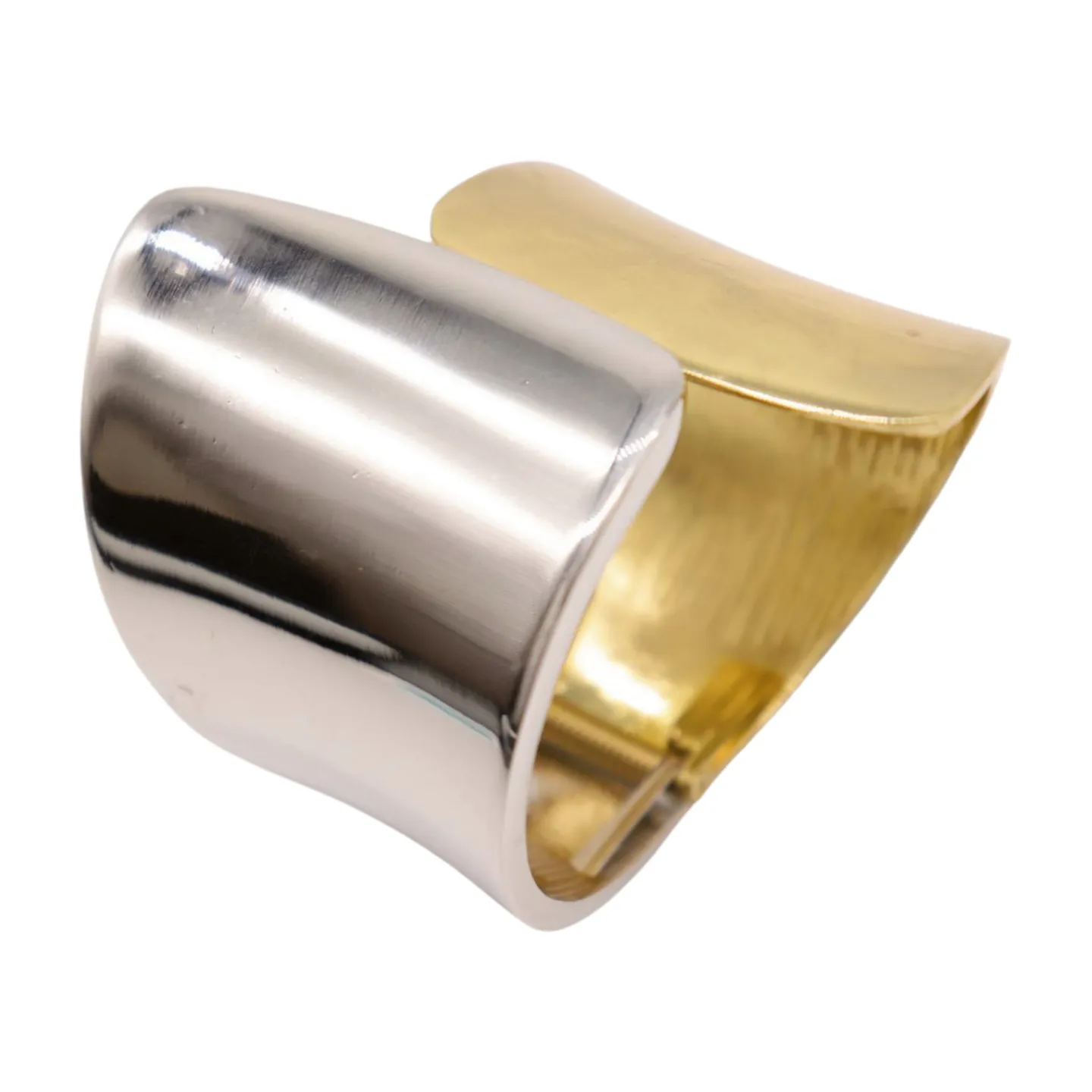 New Women Silver Gold Mix Color Wide Metal Cuff Bracelet Fashion Jewelry Statement