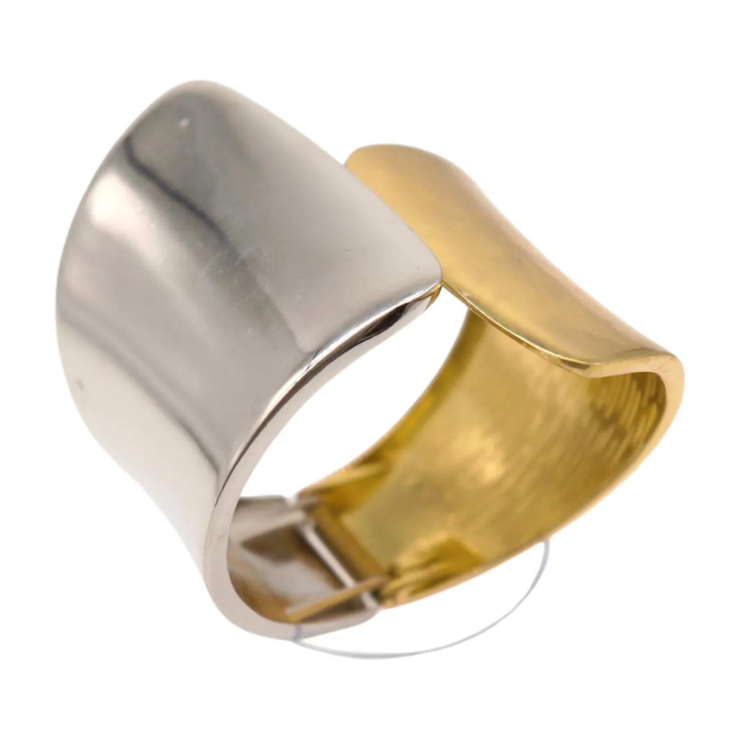 New Women Silver Gold Mix Color Wide Metal Cuff Bracelet Fashion Jewelry Statement