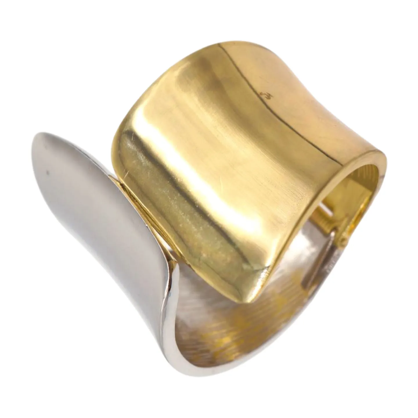 New Women Silver Gold Mix Color Wide Metal Cuff Bracelet Fashion Jewelry Statement