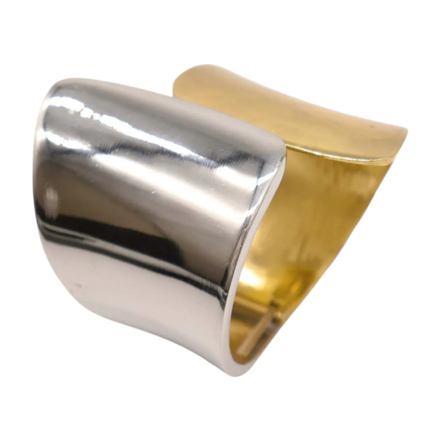 New Women Silver Gold Mix Color Wide Metal Cuff Bracelet Fashion Jewelry Statement