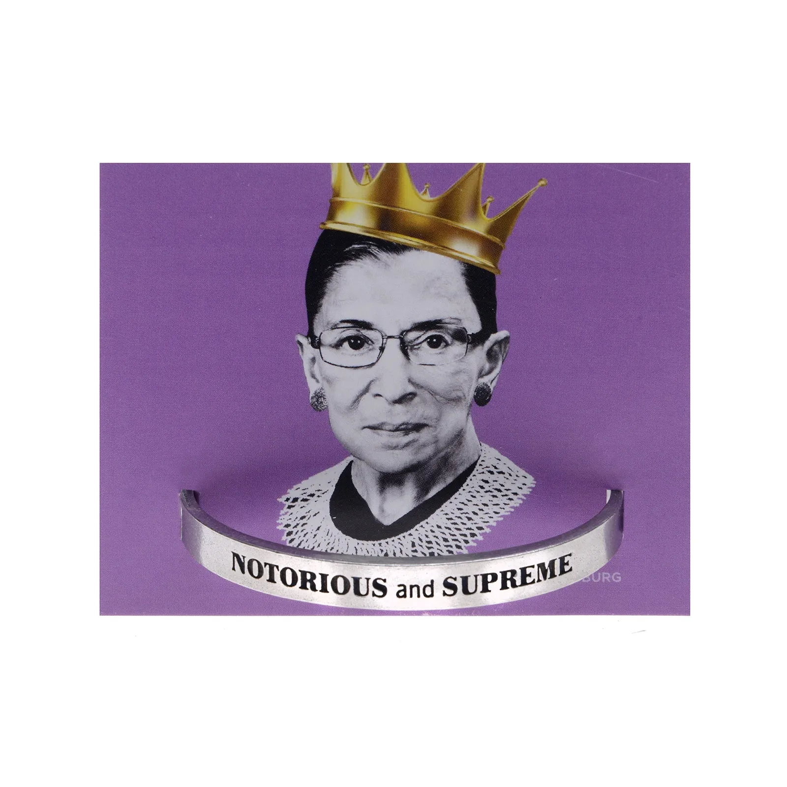 Notorious and Supreme Quotable Cuff Bracelet - Ruth Bader Ginsburg