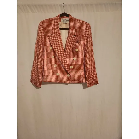 Oleg Cassini Houndstooth Print Blazer