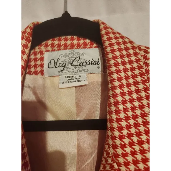 Oleg Cassini Houndstooth Print Blazer
