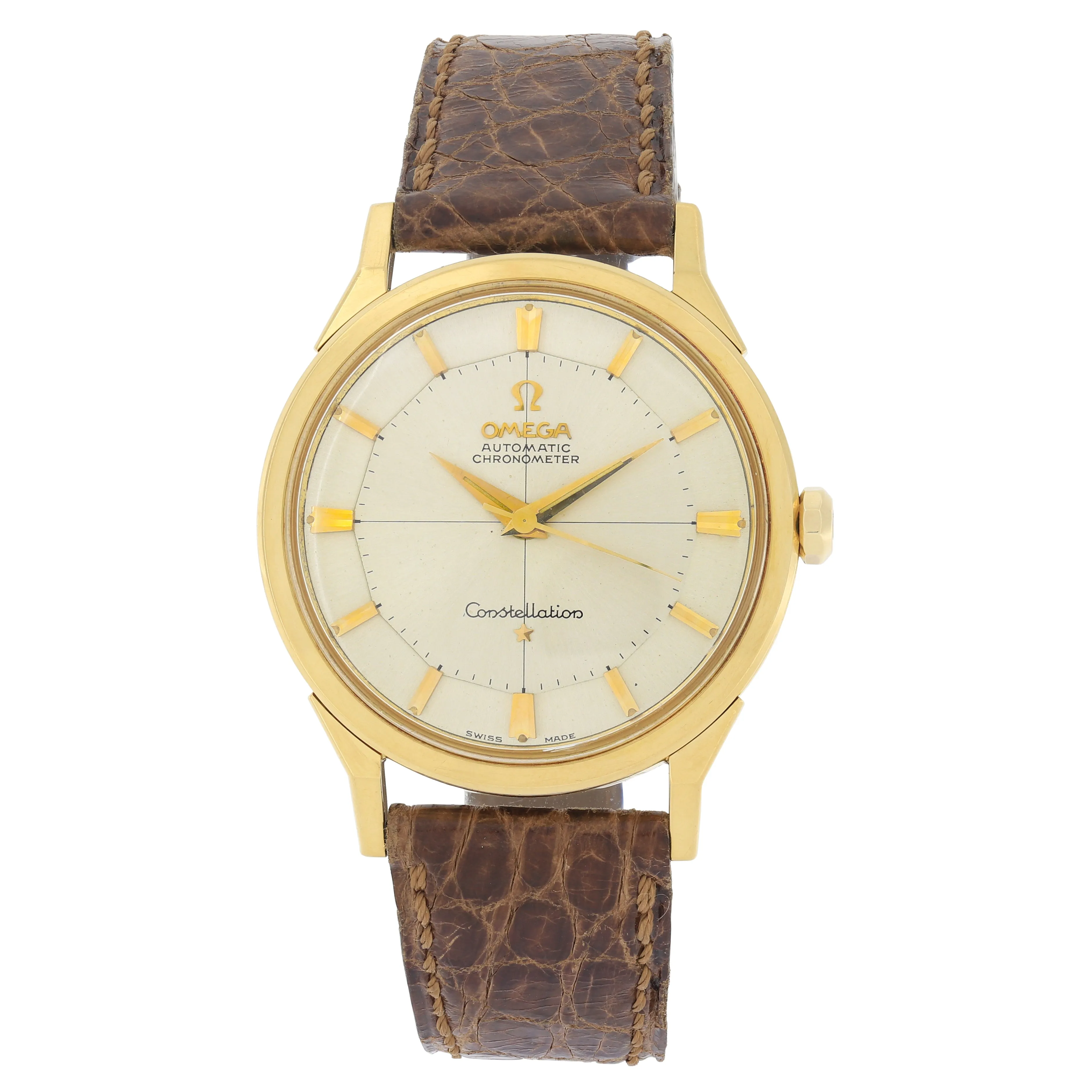 Omega Constellation Pie Pan 14900 Cal. 551 c. 1962 Unpolished 18k Yellow 34 mm