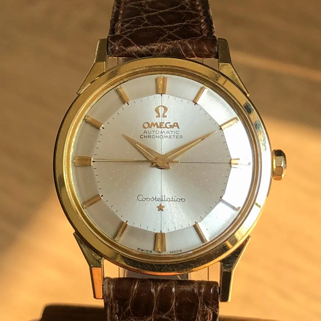 Omega Constellation Pie Pan 14900 Cal. 551 c. 1962 Unpolished 18k Yellow 34 mm
