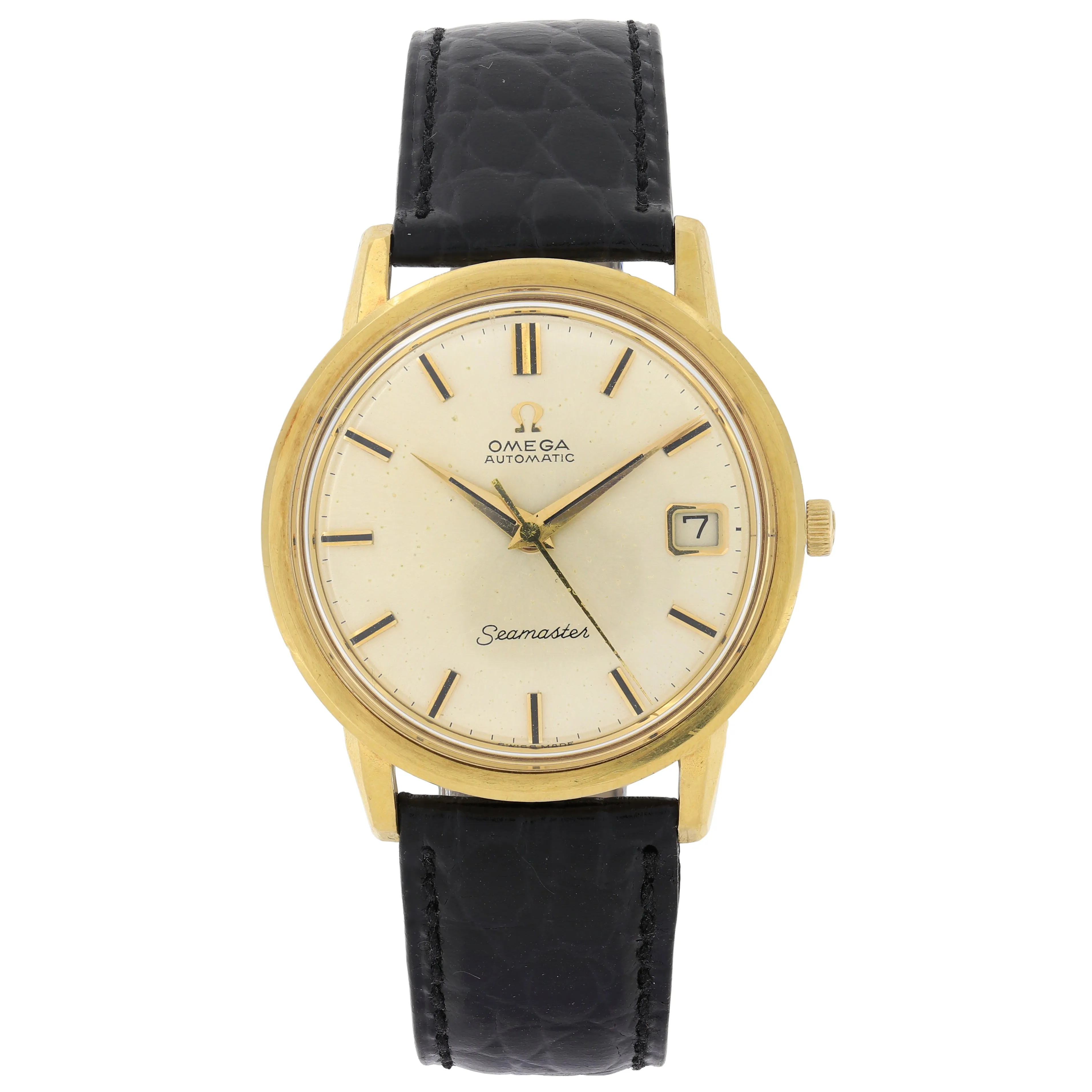 Omega Seamaster BA 166.003 Automatic Cal. 562 Rare c. 1963 18k Yellow Gold 34.5 mm