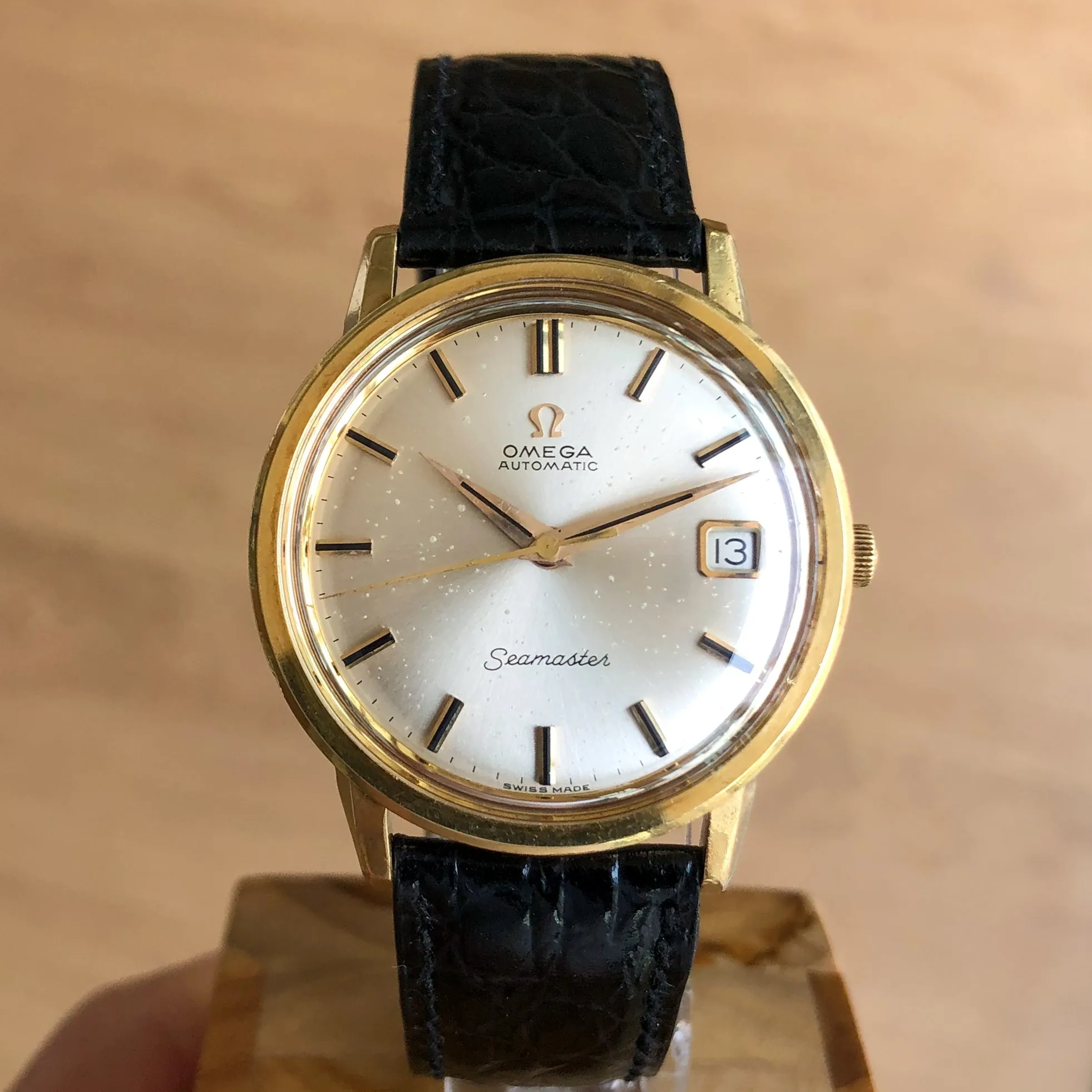 Omega Seamaster BA 166.003 Automatic Cal. 562 Rare c. 1963 18k Yellow Gold 34.5 mm