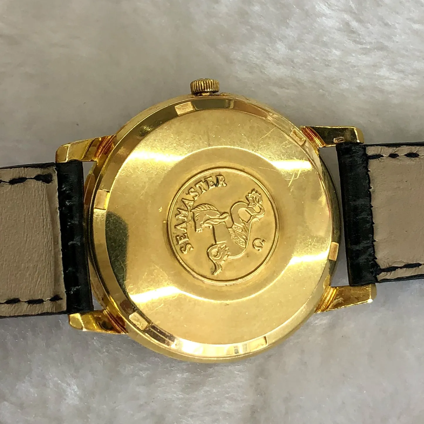 Omega Seamaster BA 166.003 Automatic Cal. 562 Rare c. 1963 18k Yellow Gold 34.5 mm