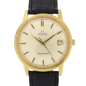 Omega Seamaster BA 166.003 Automatic Cal. 562 Rare c. 1963 18k Yellow Gold 34.5 mm
