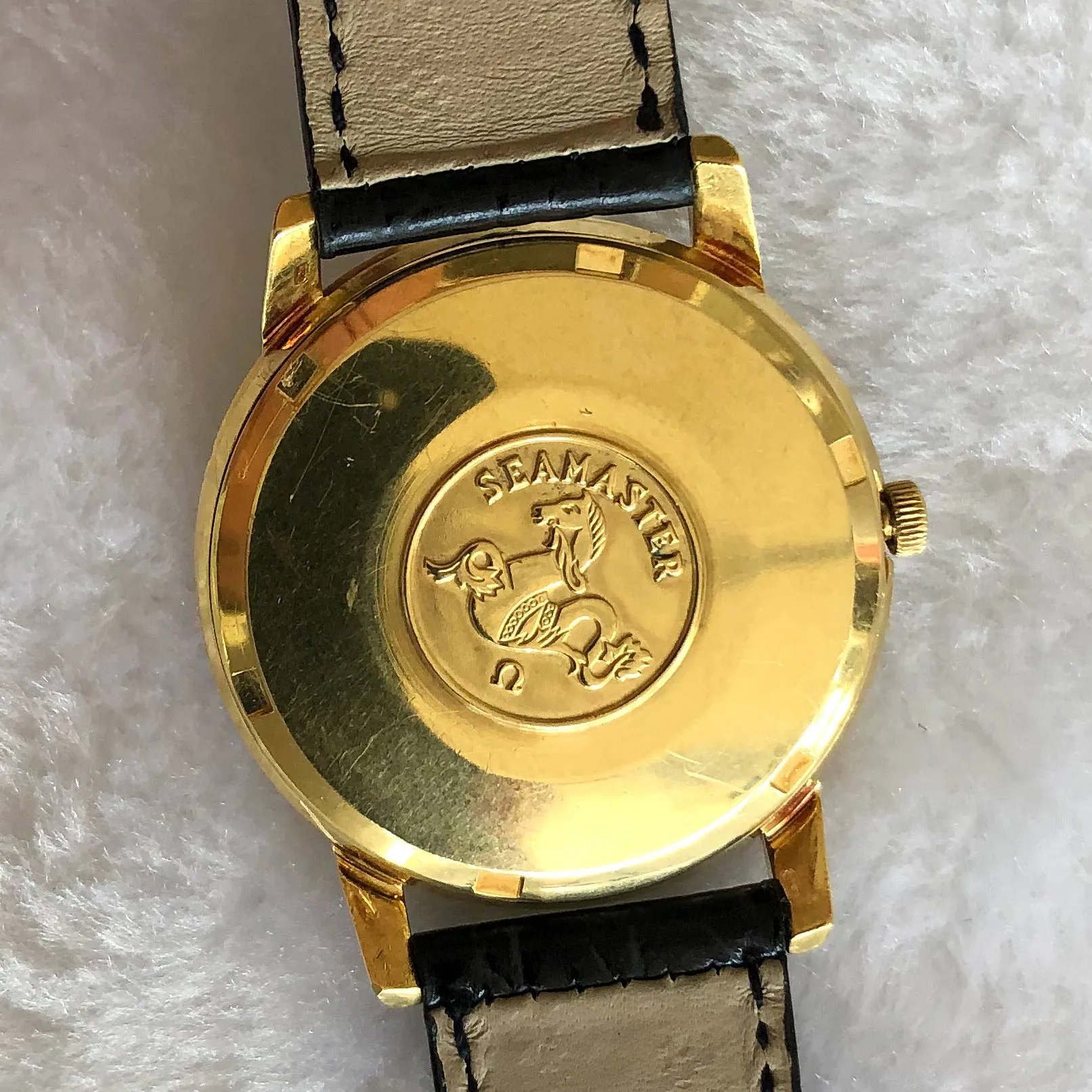 Omega Seamaster BA 166.003 Automatic Cal. 562 Rare c. 1963 18k Yellow Gold 34.5 mm