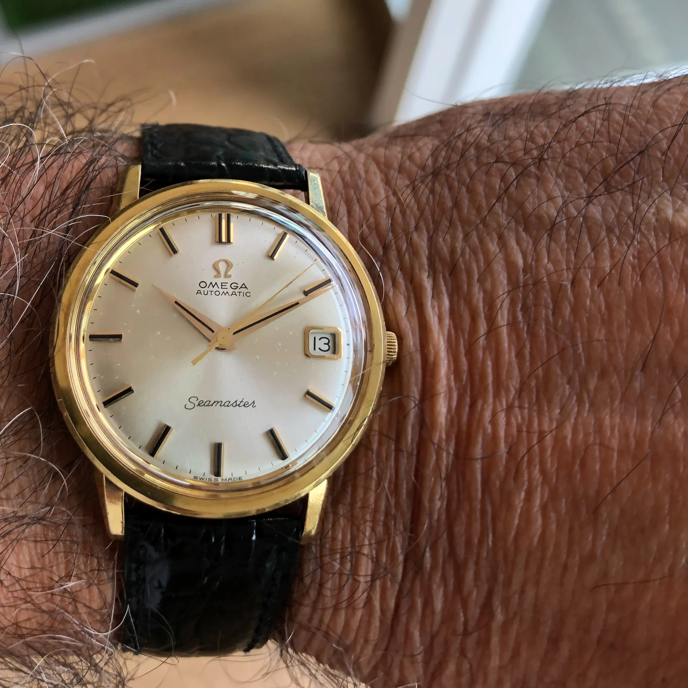 Omega Seamaster BA 166.003 Automatic Cal. 562 Rare c. 1963 18k Yellow Gold 34.5 mm
