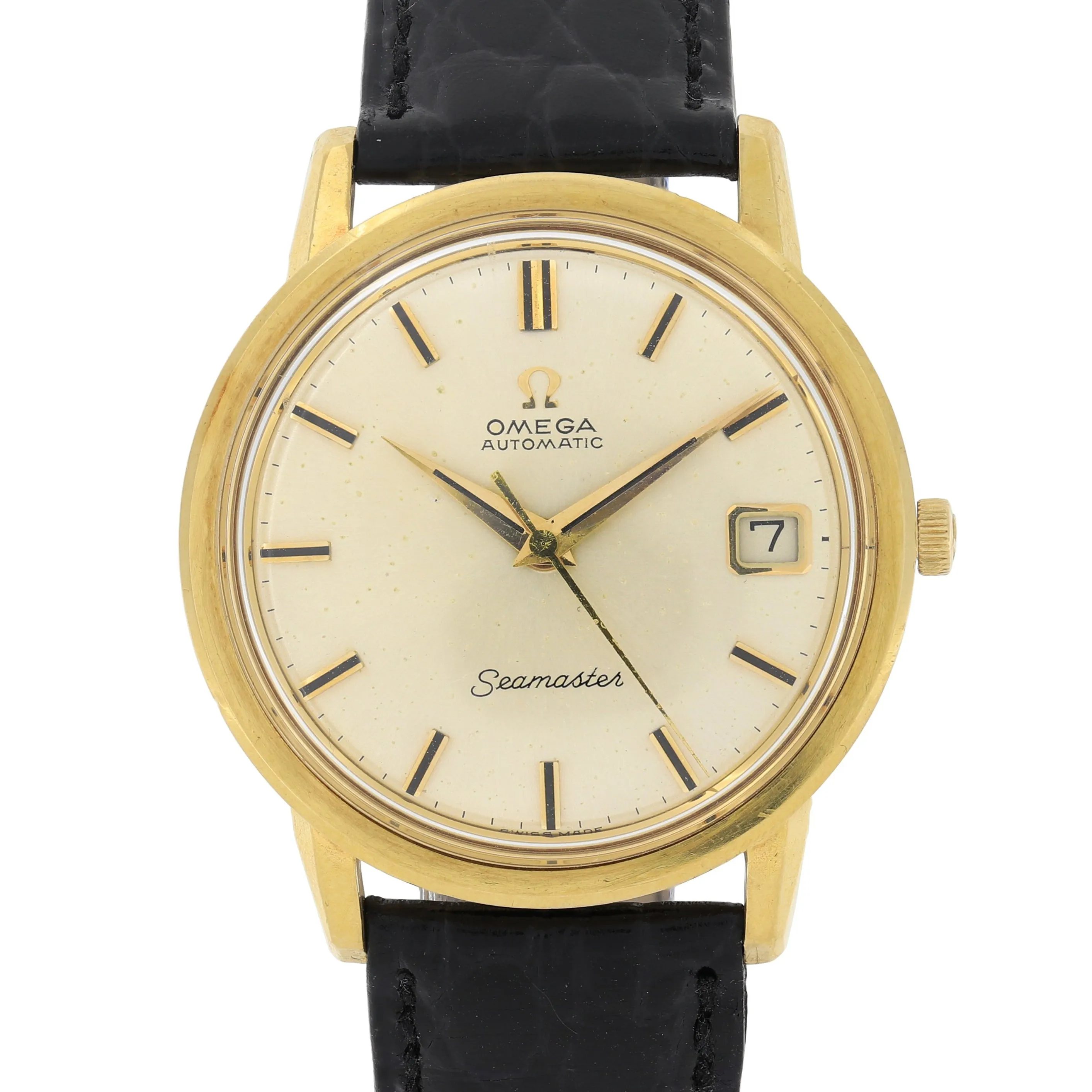 Omega Seamaster BA 166.003 Automatic Cal. 562 Rare c. 1963 18k Yellow Gold 34.5 mm