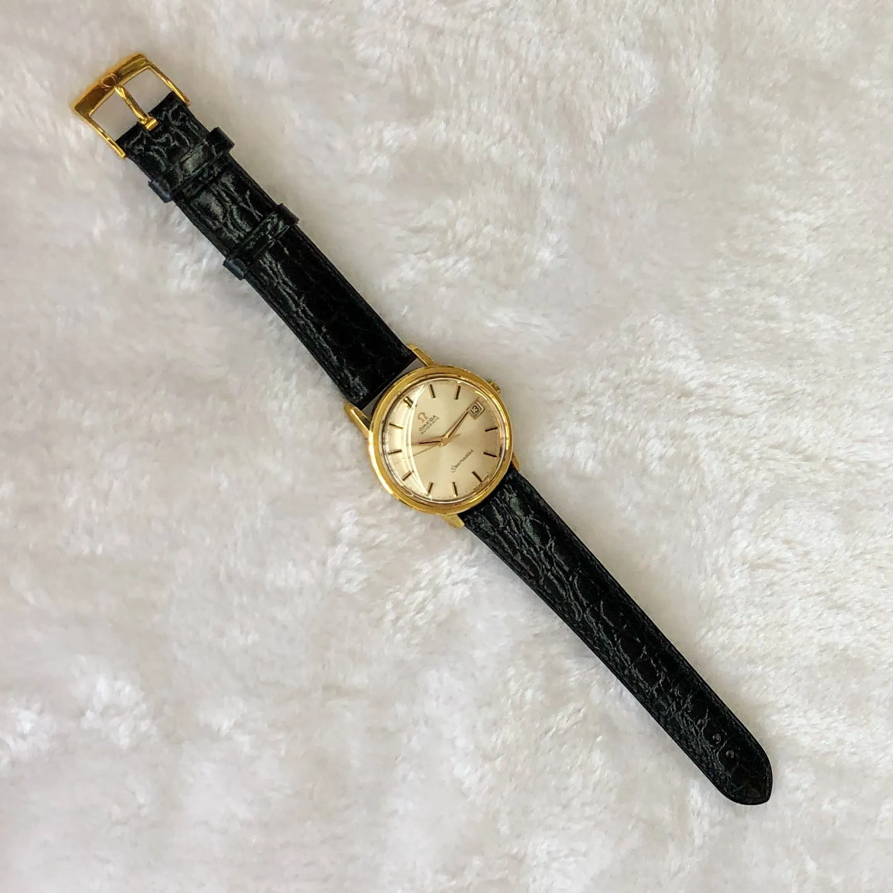 Omega Seamaster BA 166.003 Automatic Cal. 562 Rare c. 1963 18k Yellow Gold 34.5 mm
