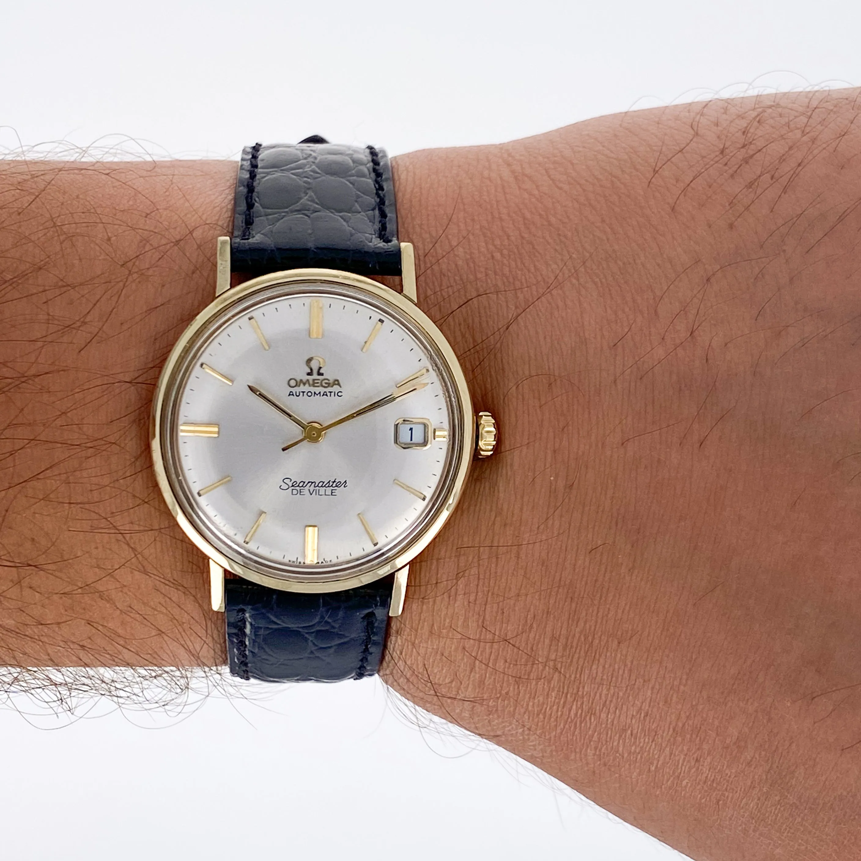 Omega Seamaster De Ville KM 6610 Automatic Cal. 563 c. 1969 14k Yellow Gold 34 mm