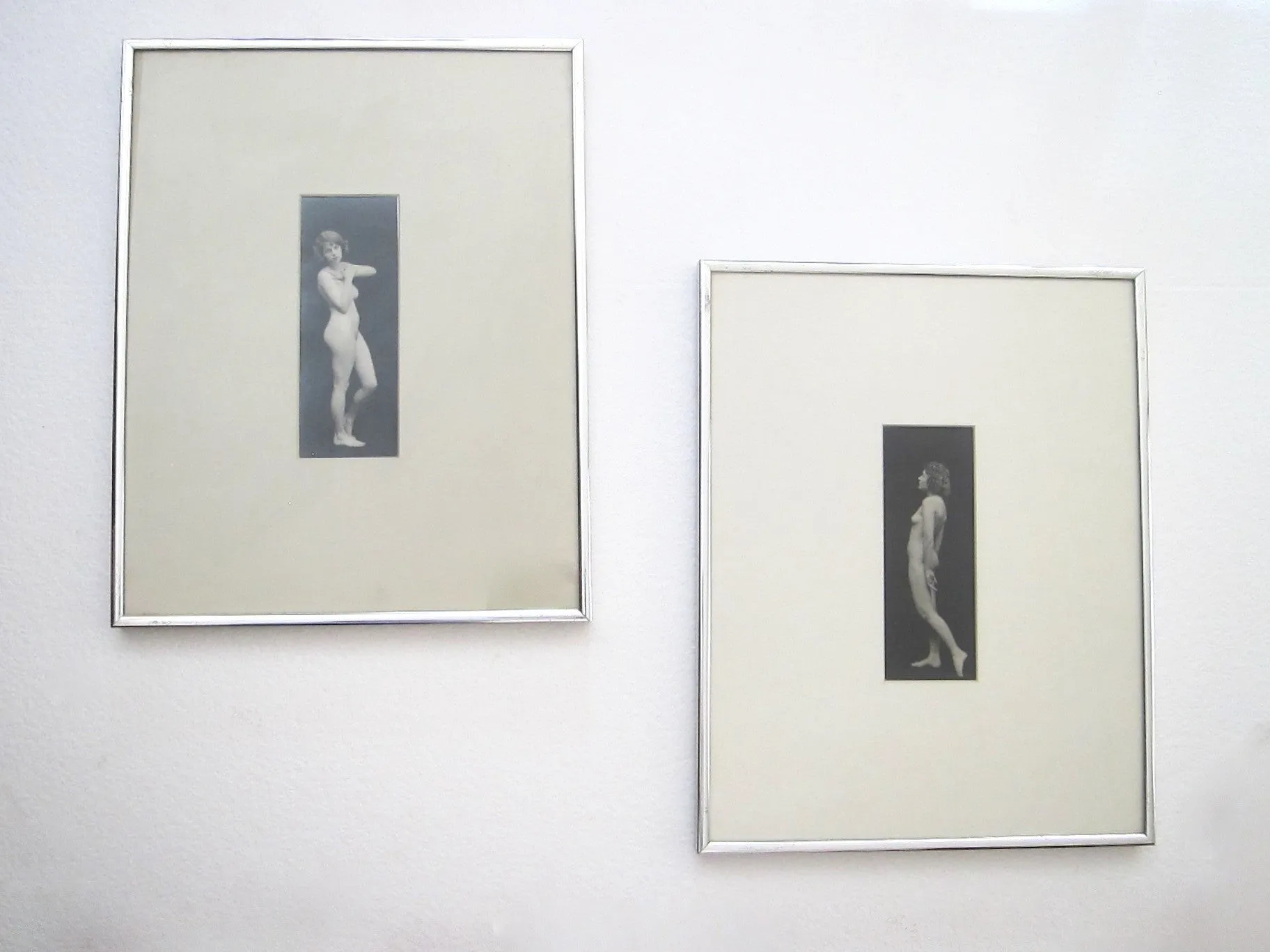 Pair of 1920s Albert Arthur Allen Silver Gelatin Framed Nude Photographs