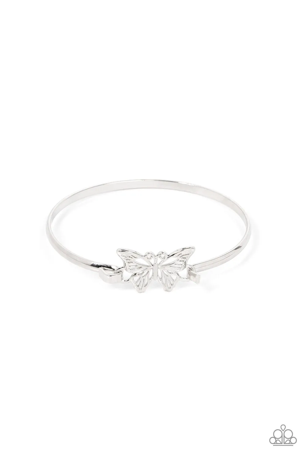 Paparazzi Did I FLUTTER? - Silver Butterfly Bracelet