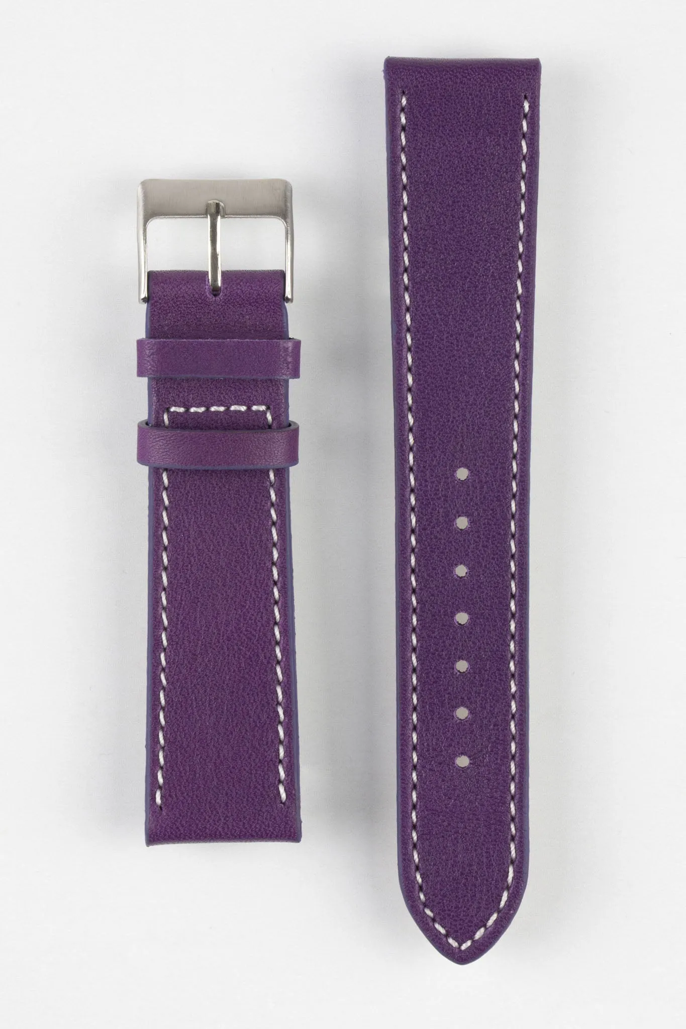 Pebro CLASSIC Unpadded Calfskin Leather Watch Strap in VIOLET
