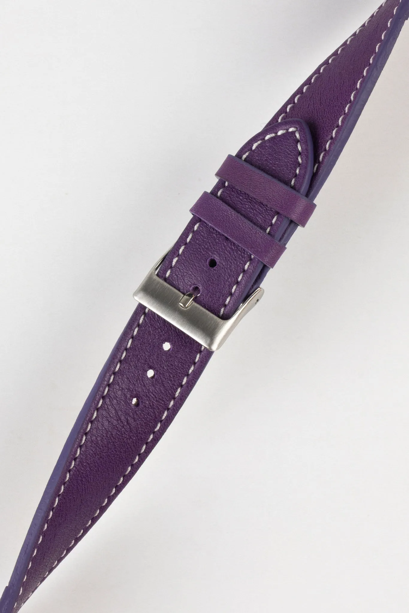 Pebro CLASSIC Unpadded Calfskin Leather Watch Strap in VIOLET