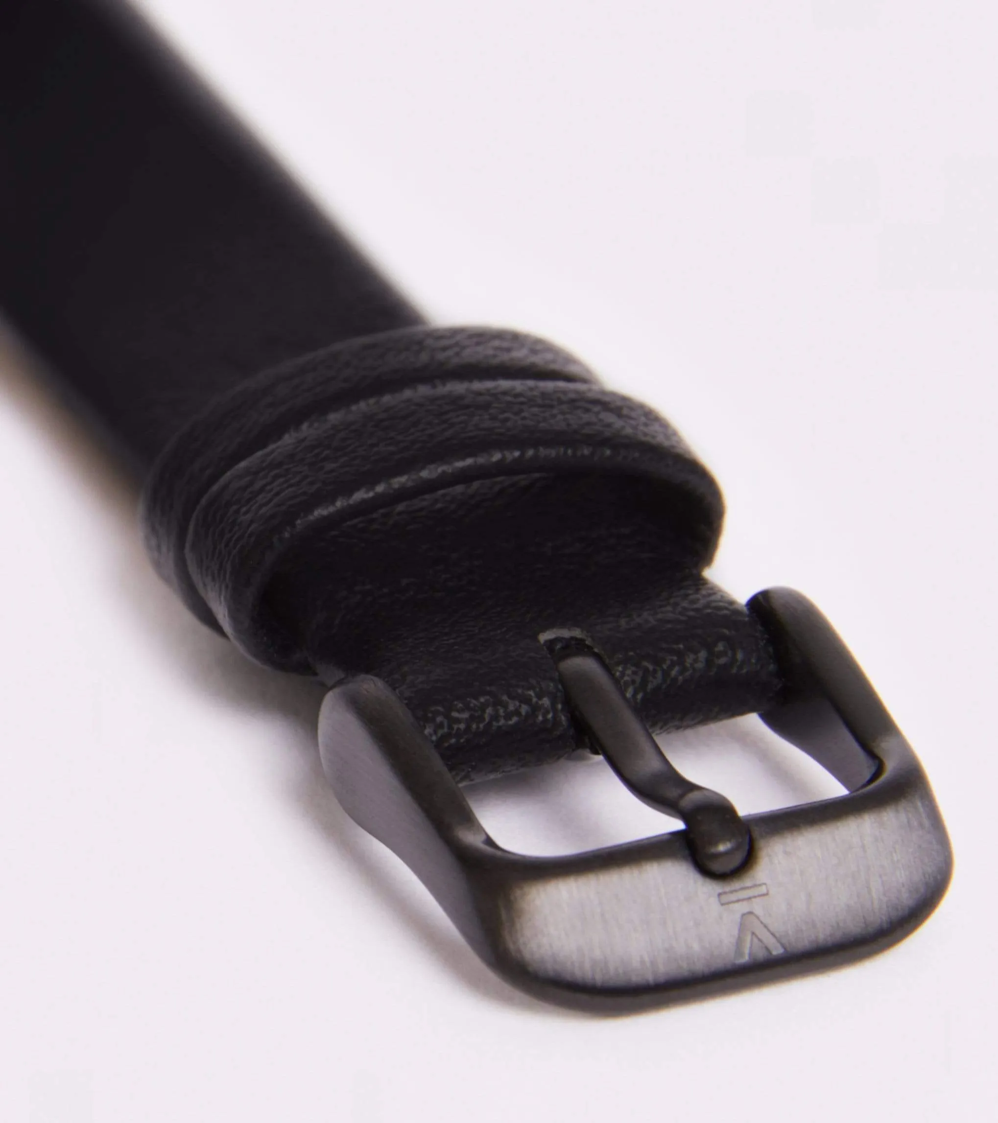 Petite Watch with Black Dial | Black Vegan Leather Strap