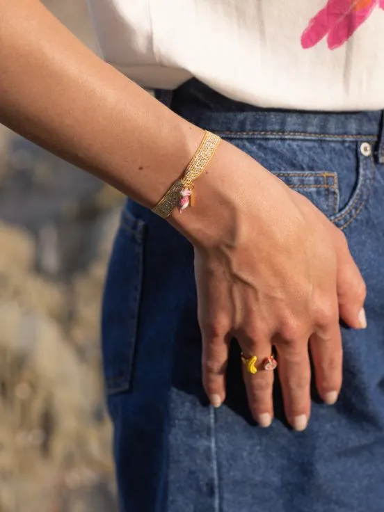 PINK COCKATOO TWISTBAND BRACELET