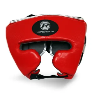 Pro Fitness Head Guard Synthetic Leather Metallic Red / Black / Silver