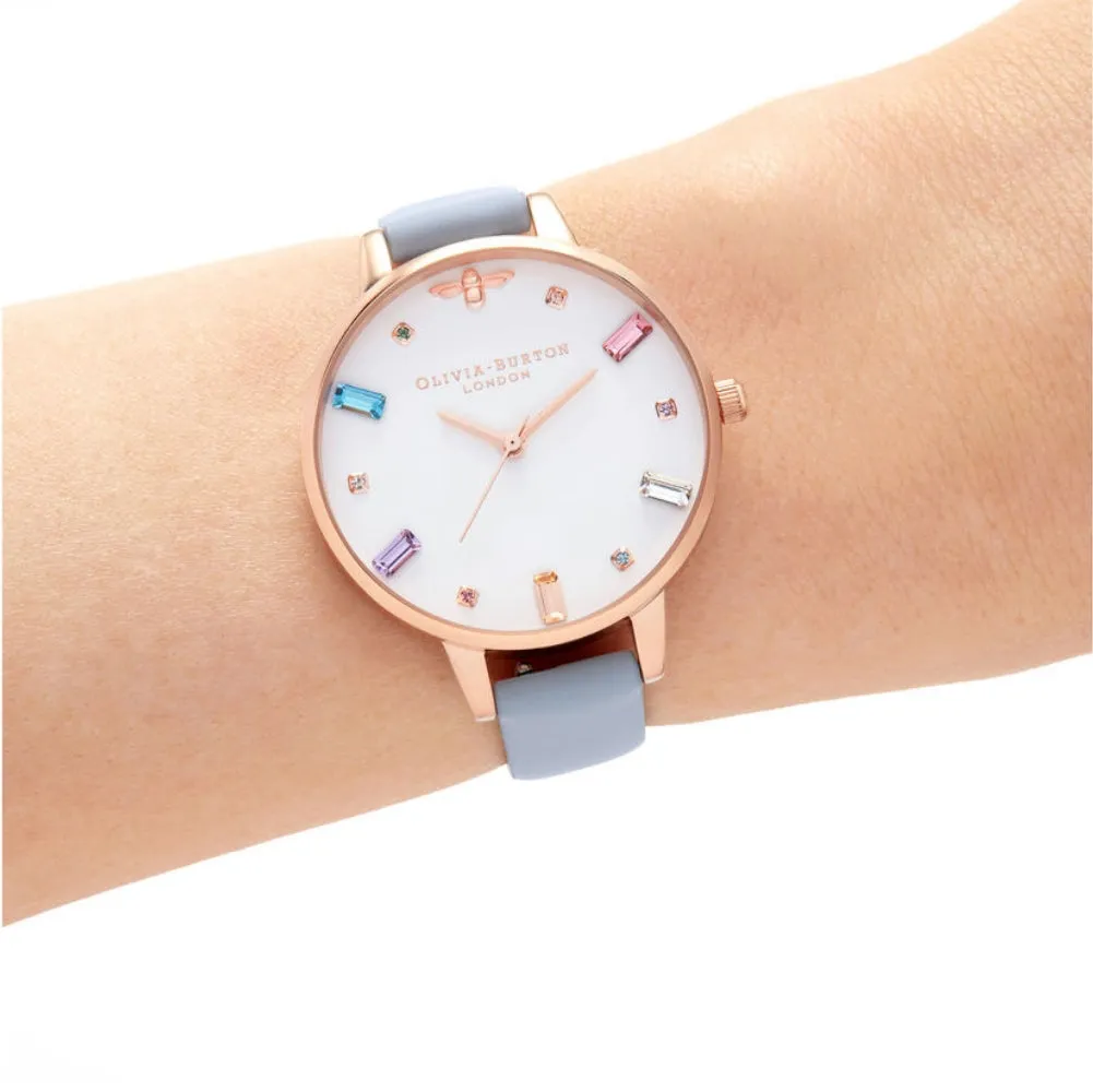 Rainbow Bee Demi Dial Chalk Blue and Rose Gold Watch