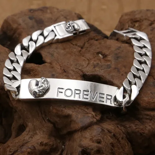 Real Solid 925 Sterling Silver Bracelet Cuban Link Chain Fashion Punk Jewelry 7.1" 7.9"