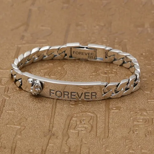Real Solid 925 Sterling Silver Bracelet Cuban Link Chain Fashion Punk Jewelry 7.1" 7.9"