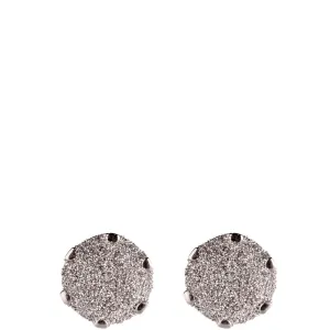 Rebecca Jolie Diamond Dust Round Silver Stud Earrings