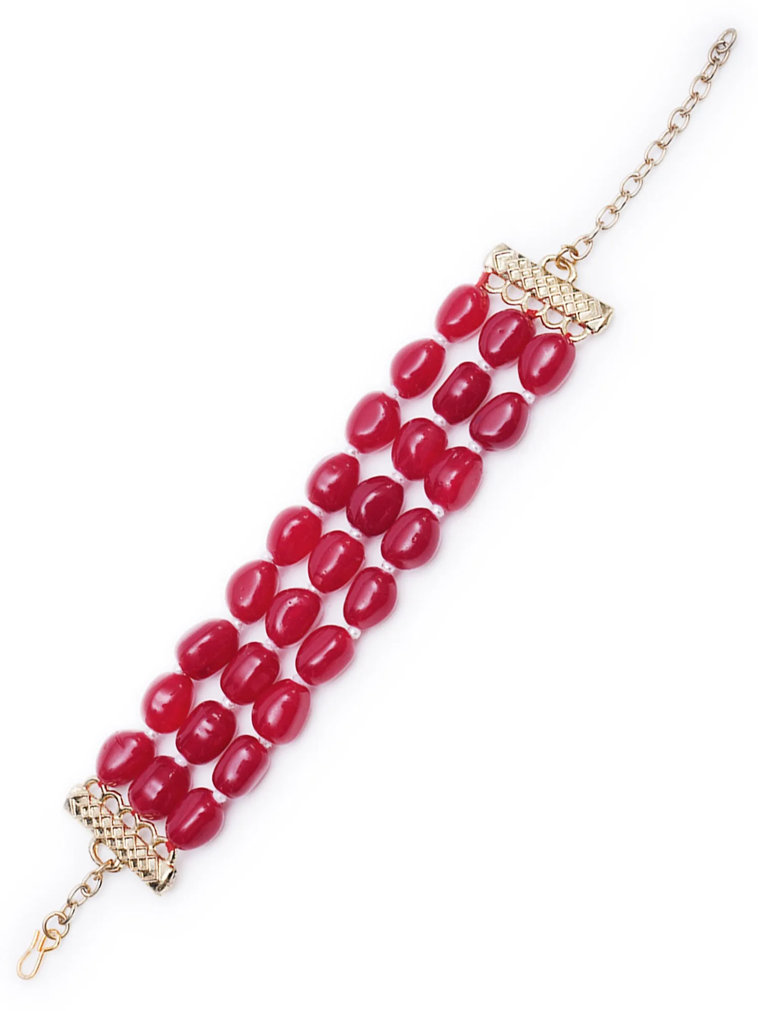 Red Stone Beaded Bracelet