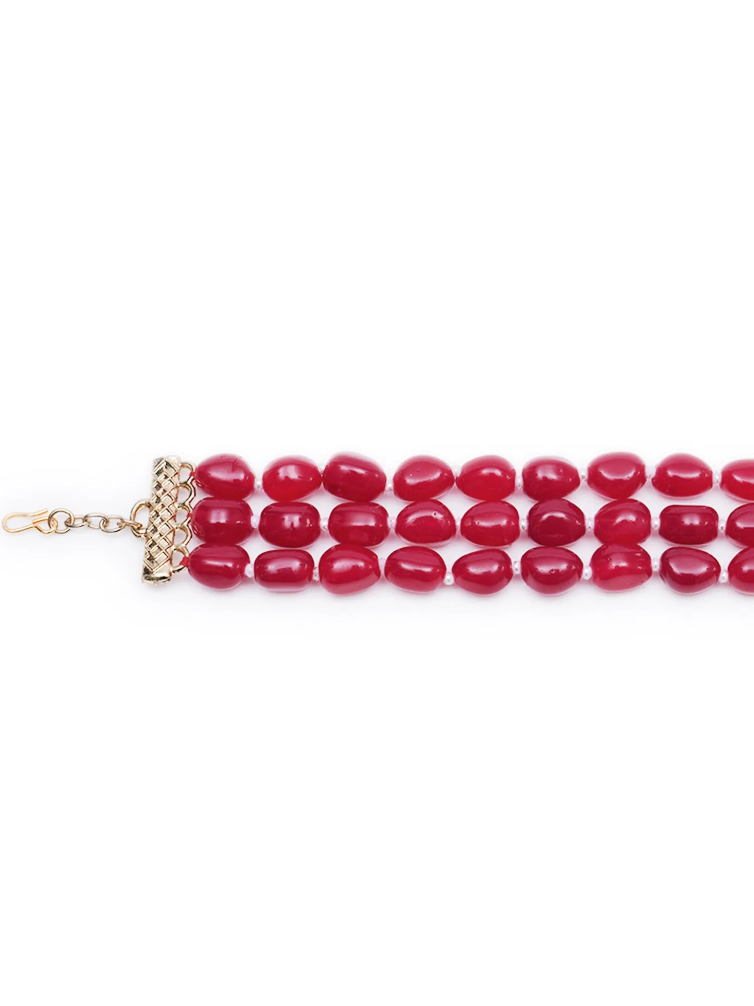 Red Stone Beaded Bracelet