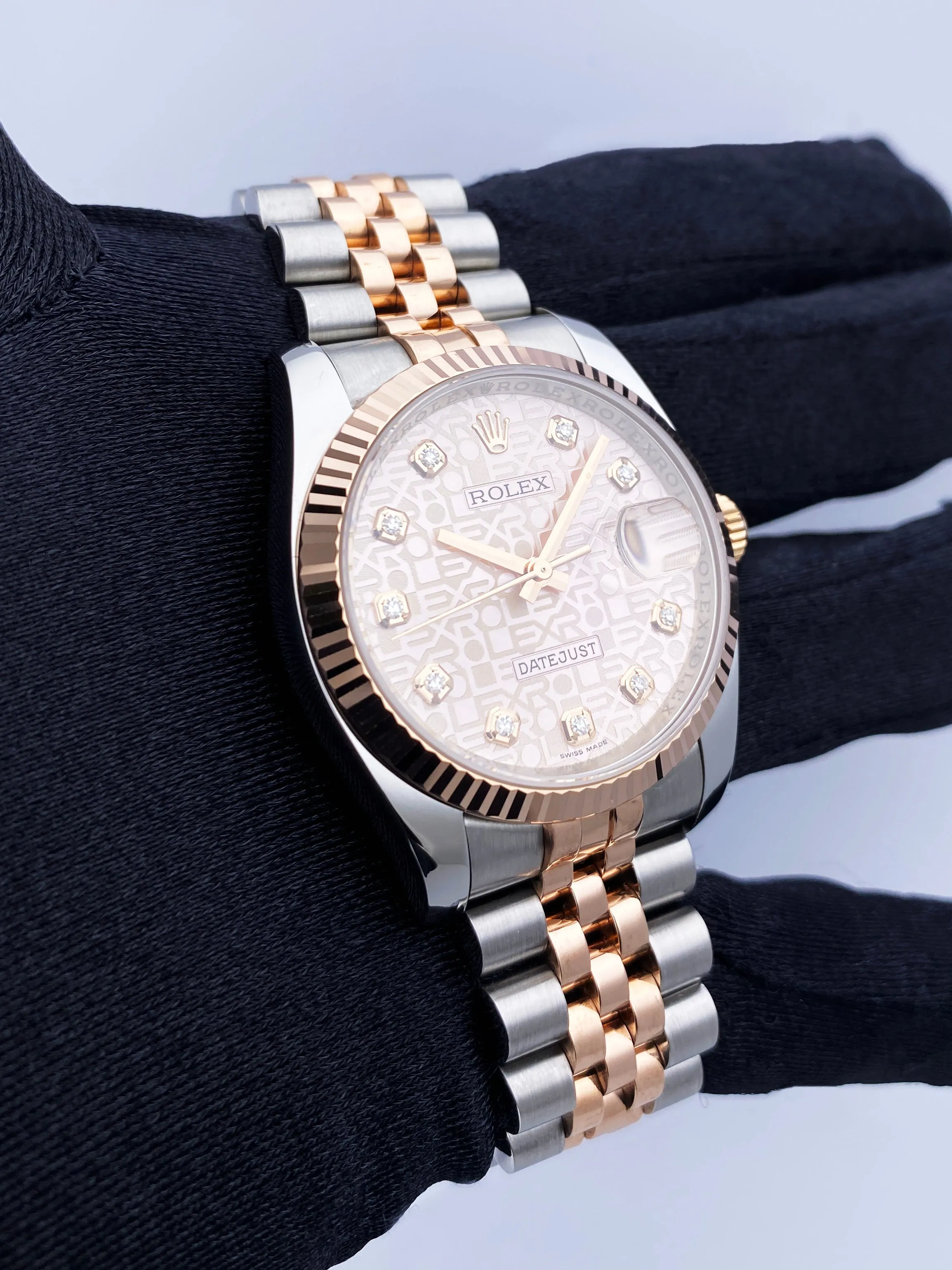 Rolex Datejust 116231 Pink Anniversary Diamond Dial Watch