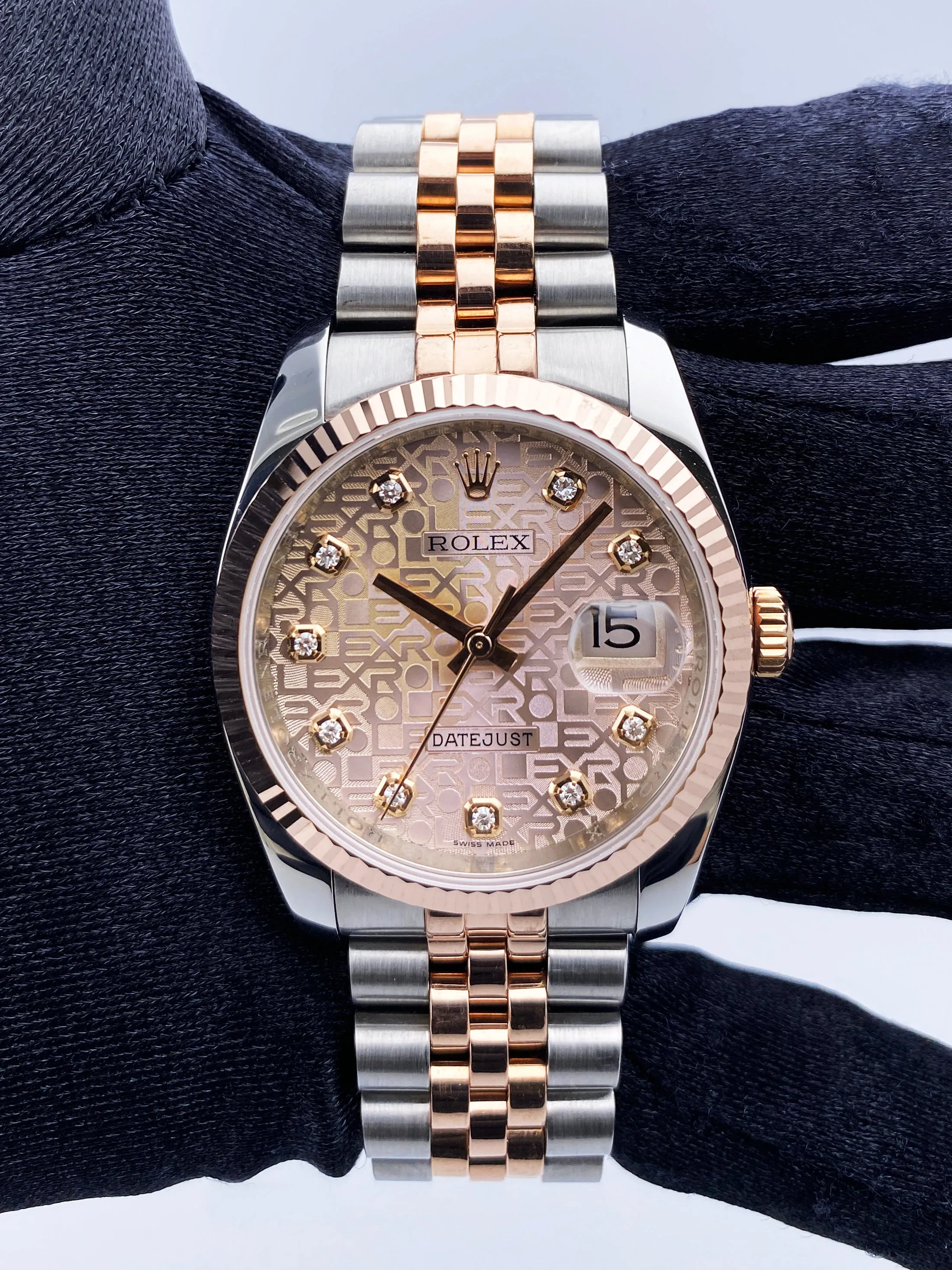 Rolex Datejust 116231 Pink Anniversary Diamond Dial Watch