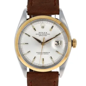 Rolex Datejust 1600 Automatic Silver Dial c. 1963 18k Yellow Gold & Steel 36 mm
