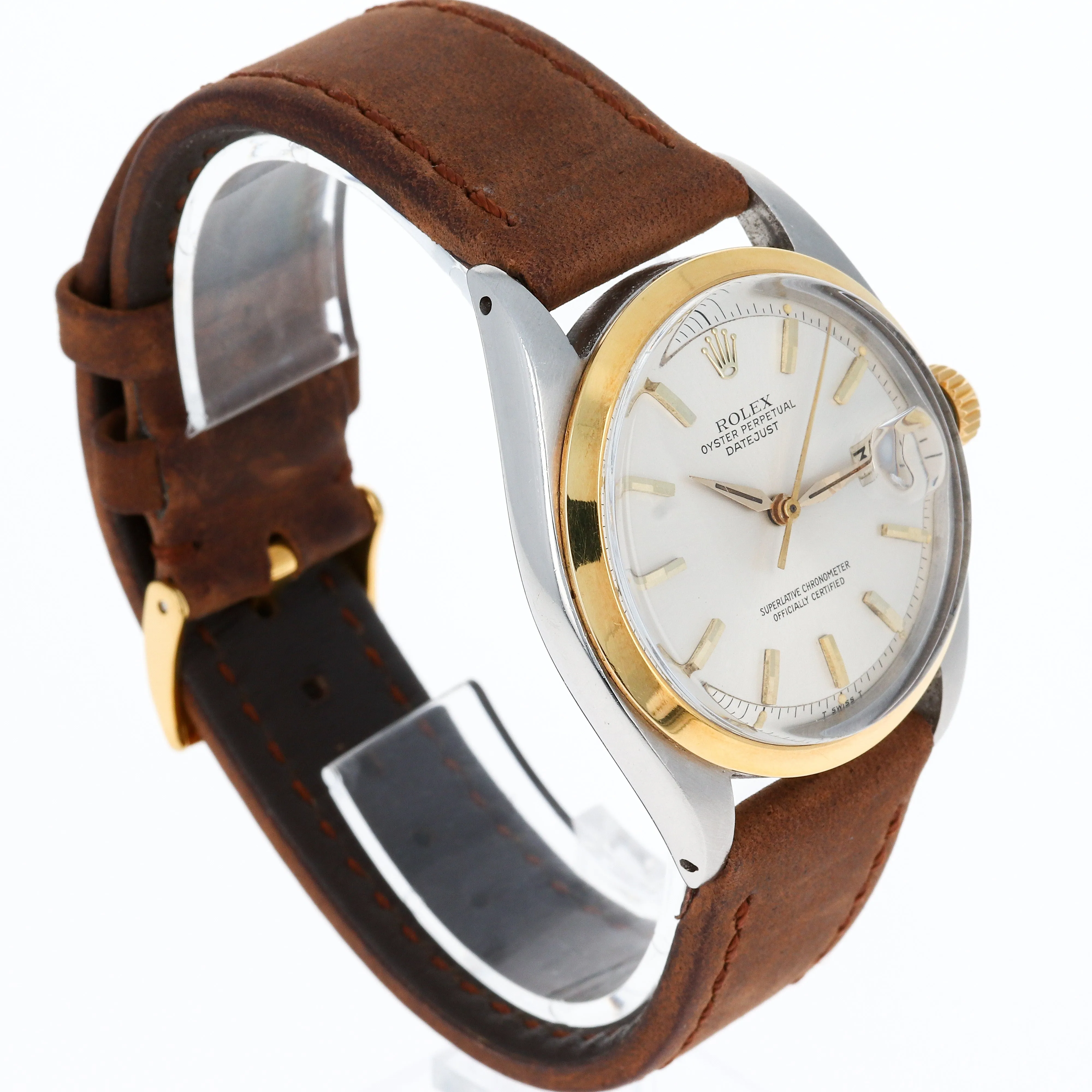 Rolex Datejust 1600 Automatic Silver Dial c. 1963 18k Yellow Gold & Steel 36 mm