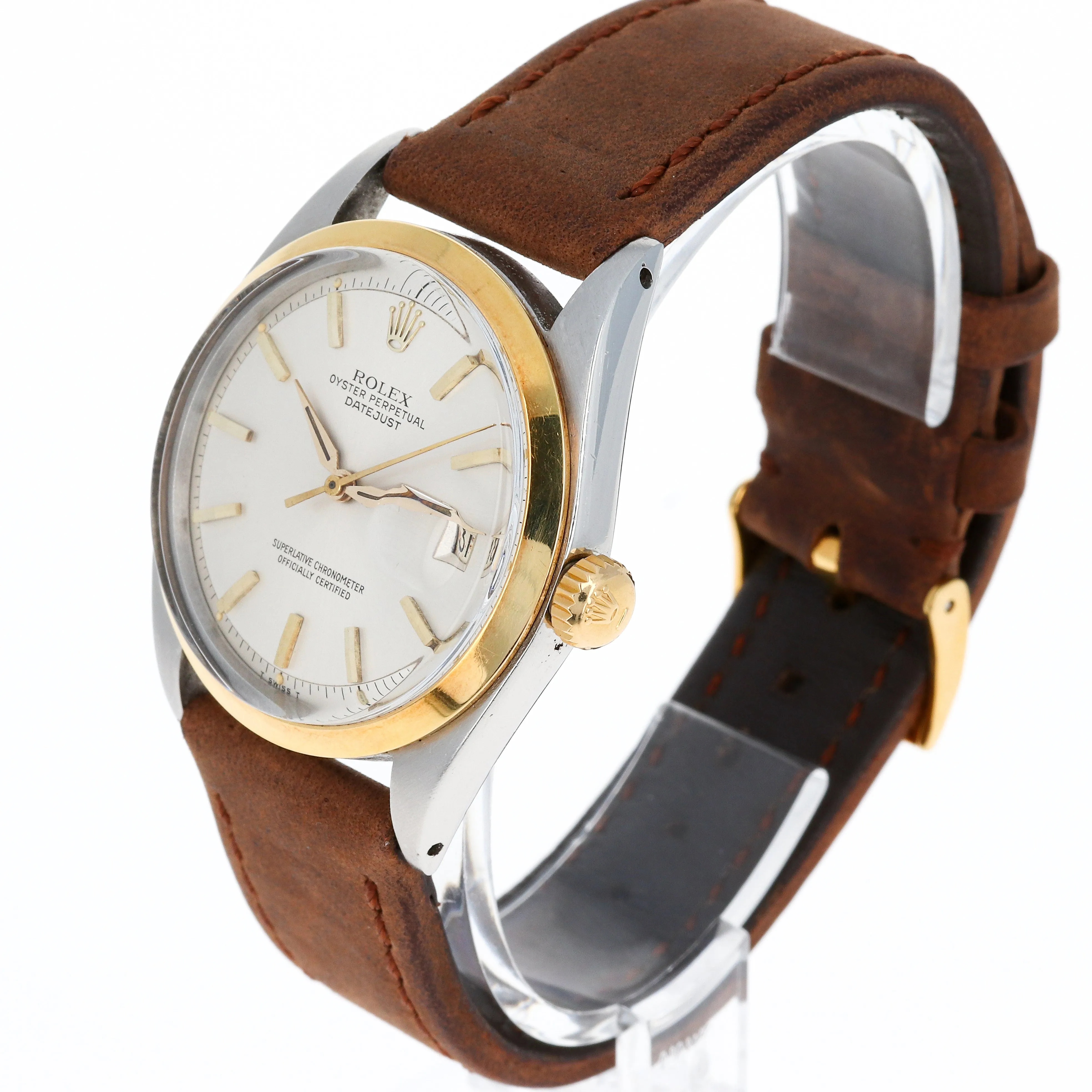 Rolex Datejust 1600 Automatic Silver Dial c. 1963 18k Yellow Gold & Steel 36 mm