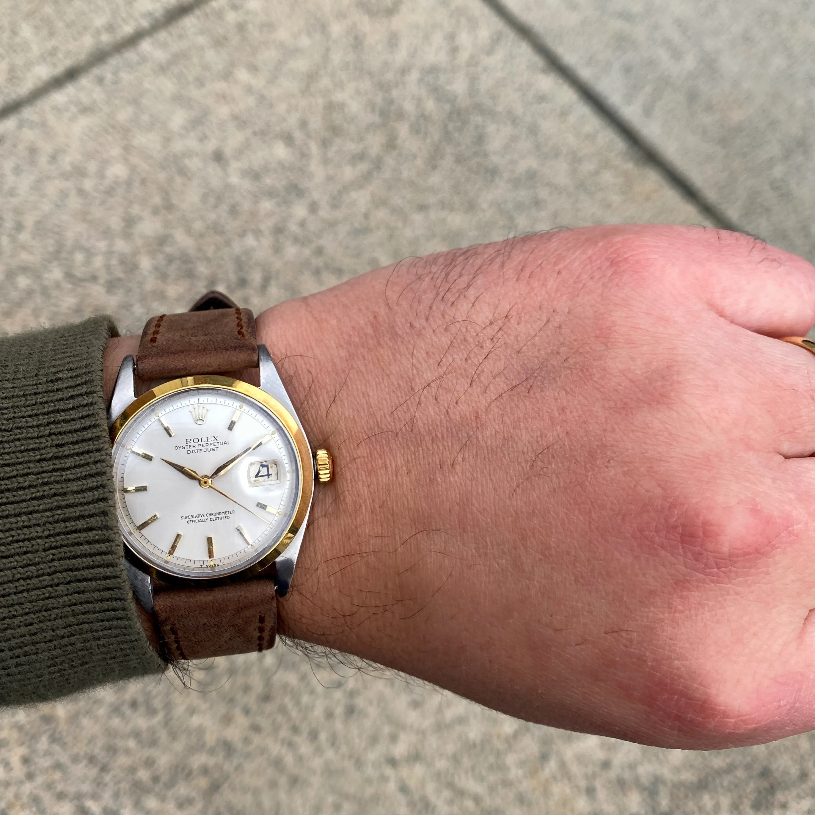 Rolex Datejust 1600 Automatic Silver Dial c. 1963 18k Yellow Gold & Steel 36 mm
