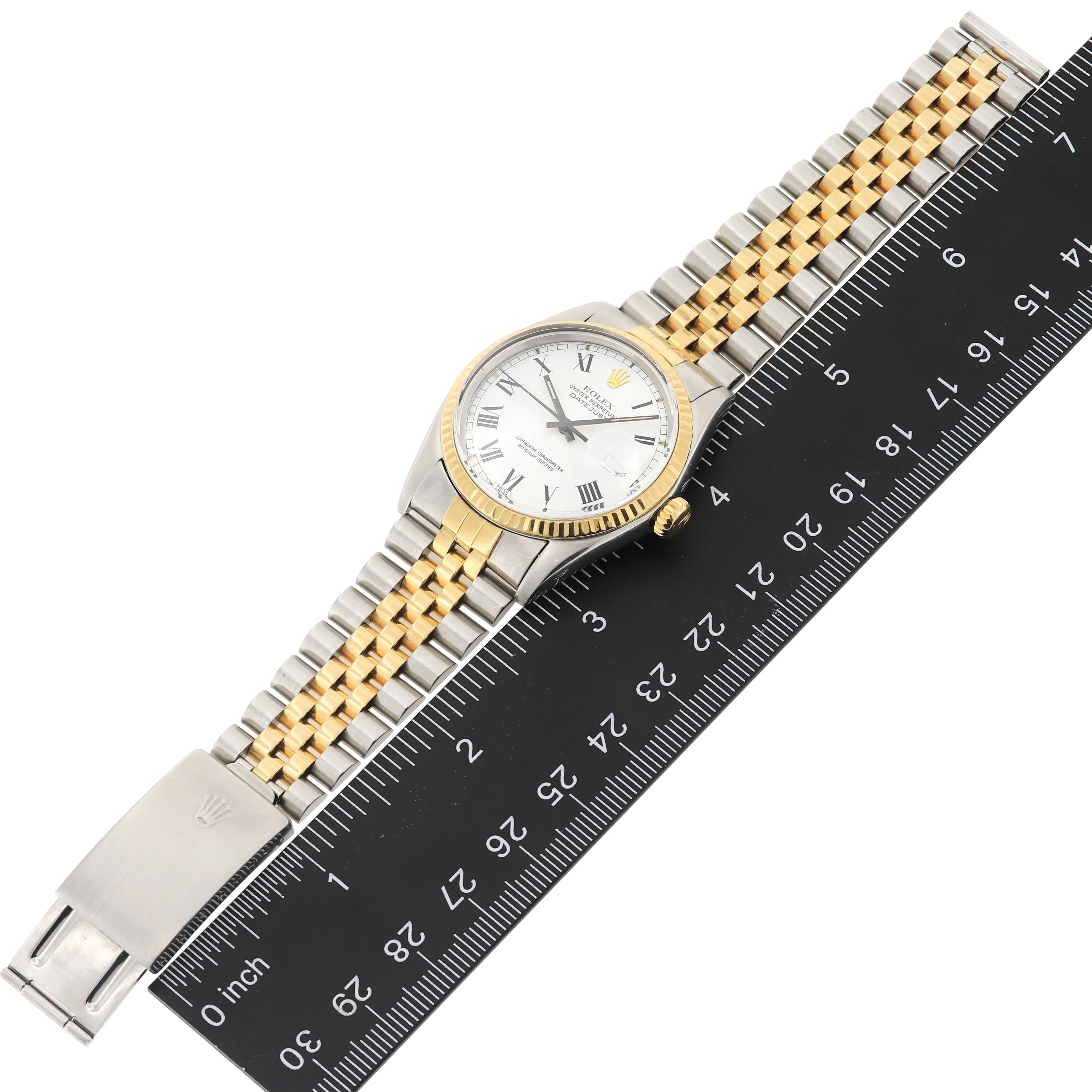 Rolex Datejust 16013 Buckley White Roman 1984 Jubilee 18k Yellow Gold & Steel 36 mm