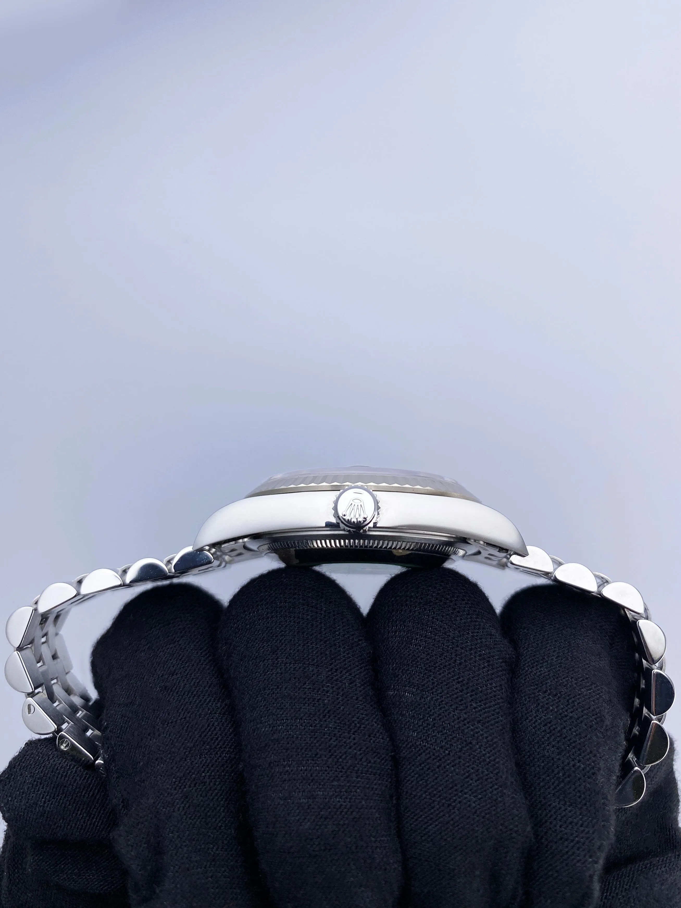Rolex Datejust 16234 Diamond Black Dial Mens Watch Box Papers