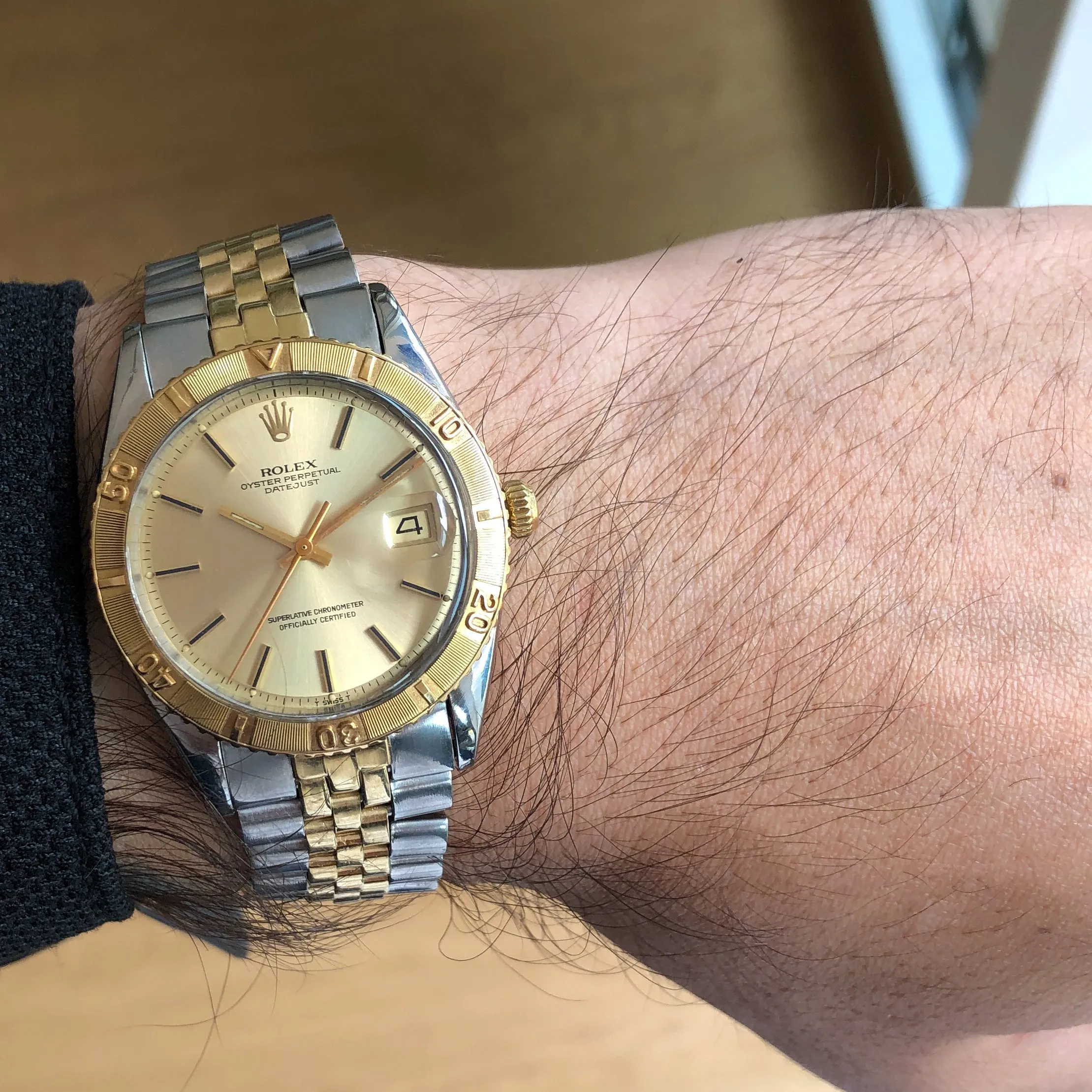 Rolex Datejust Turn-O-Graph 1625 Cal 1575 Champagne 1972 Jubilee 14k Yellow Gold & Steel 36 mm