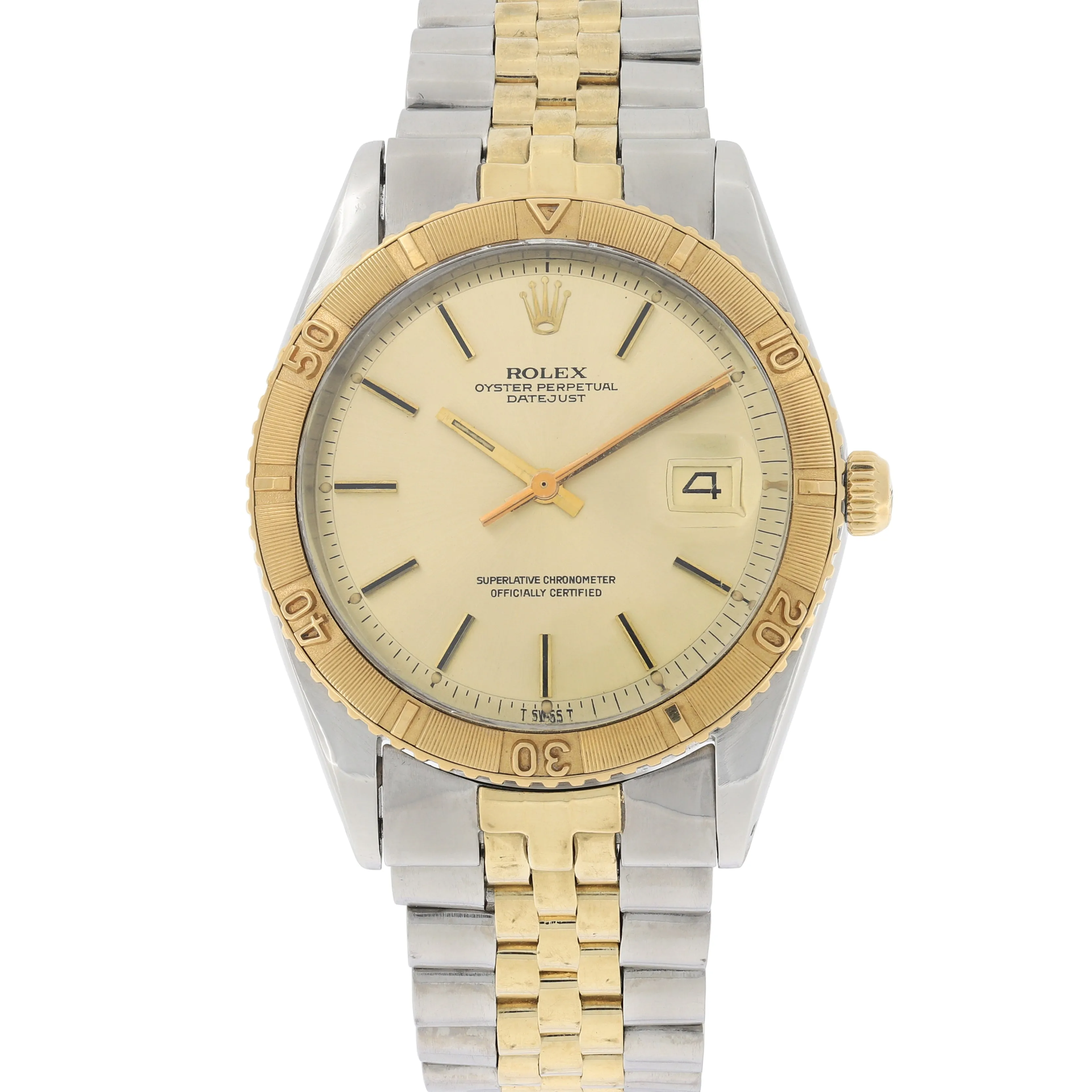 Rolex Datejust Turn-O-Graph 1625 Cal 1575 Champagne 1972 Jubilee 14k Yellow Gold & Steel 36 mm