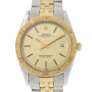 Rolex Datejust Turn-O-Graph 1625 Cal 1575 Champagne 1972 Jubilee 14k Yellow Gold & Steel 36 mm