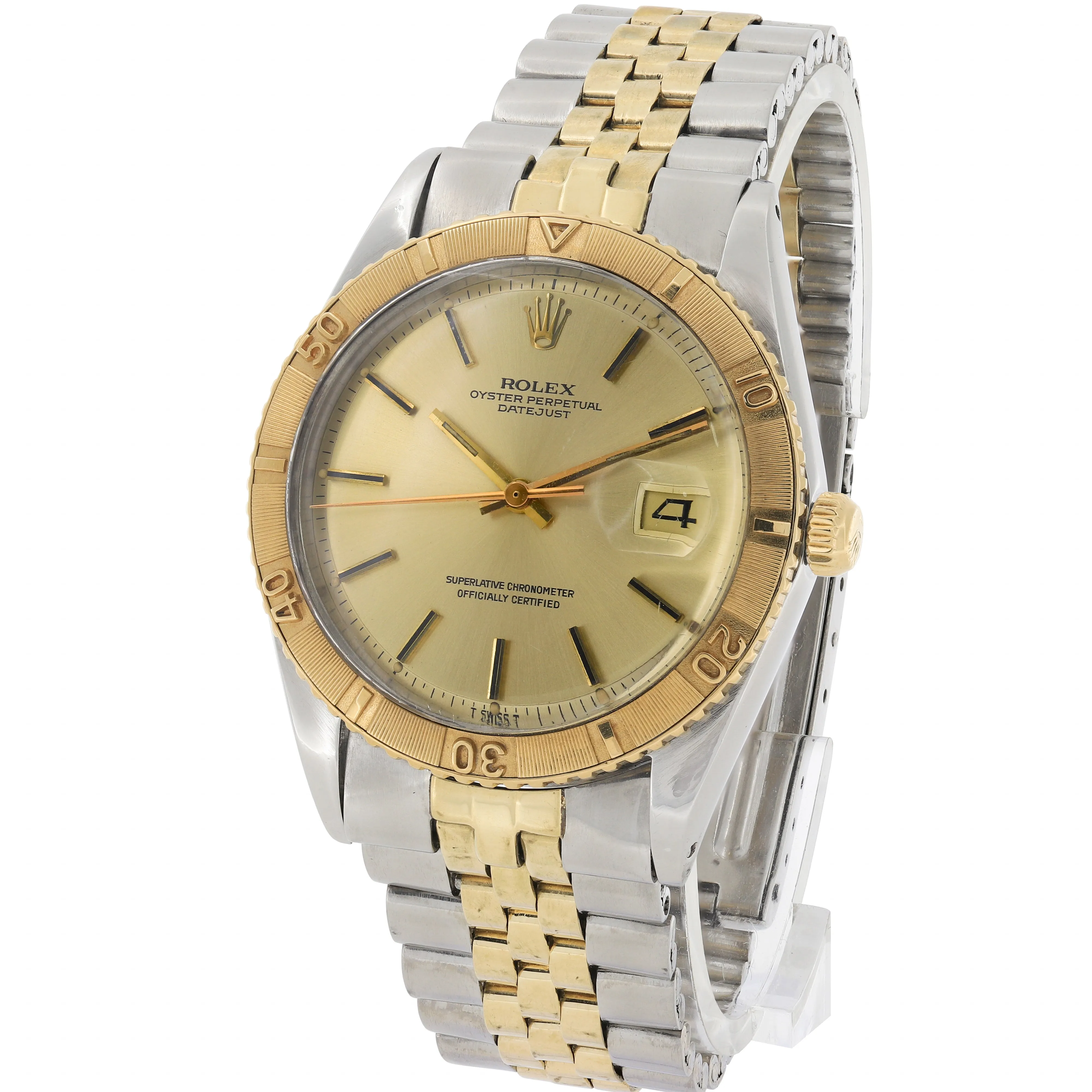 Rolex Datejust Turn-O-Graph 1625 Cal 1575 Champagne 1972 Jubilee 14k Yellow Gold & Steel 36 mm