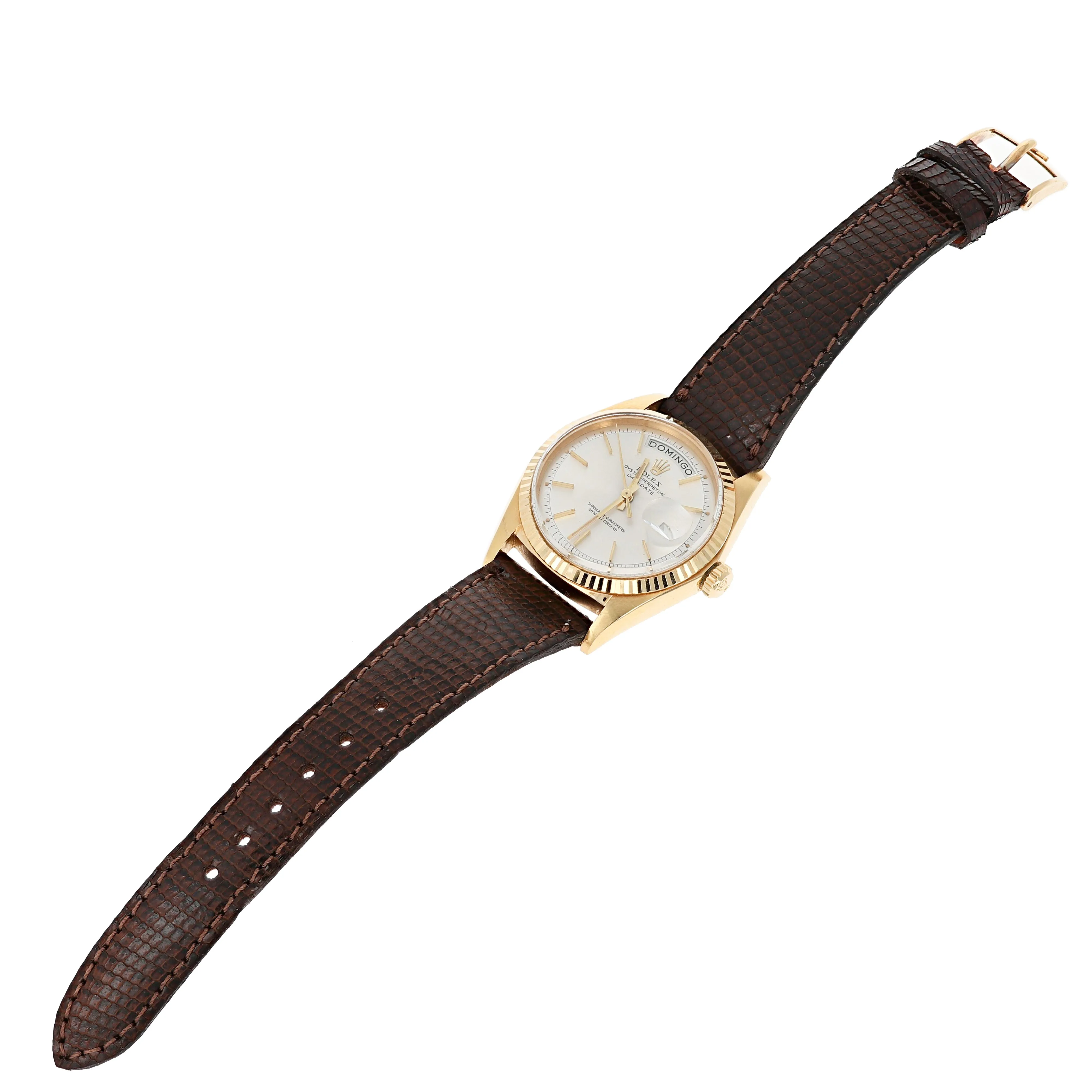 Rolex Day-Date 1803 Automatic Spanish Silver c. 1967 18k Yellow Gold 36 mm