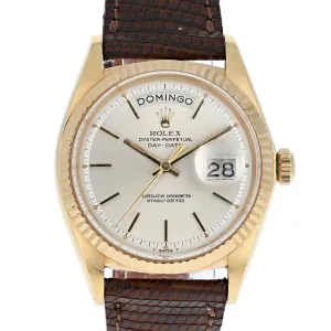 Rolex Day-Date 1803 Automatic Spanish Silver c. 1967 18k Yellow Gold 36 mm