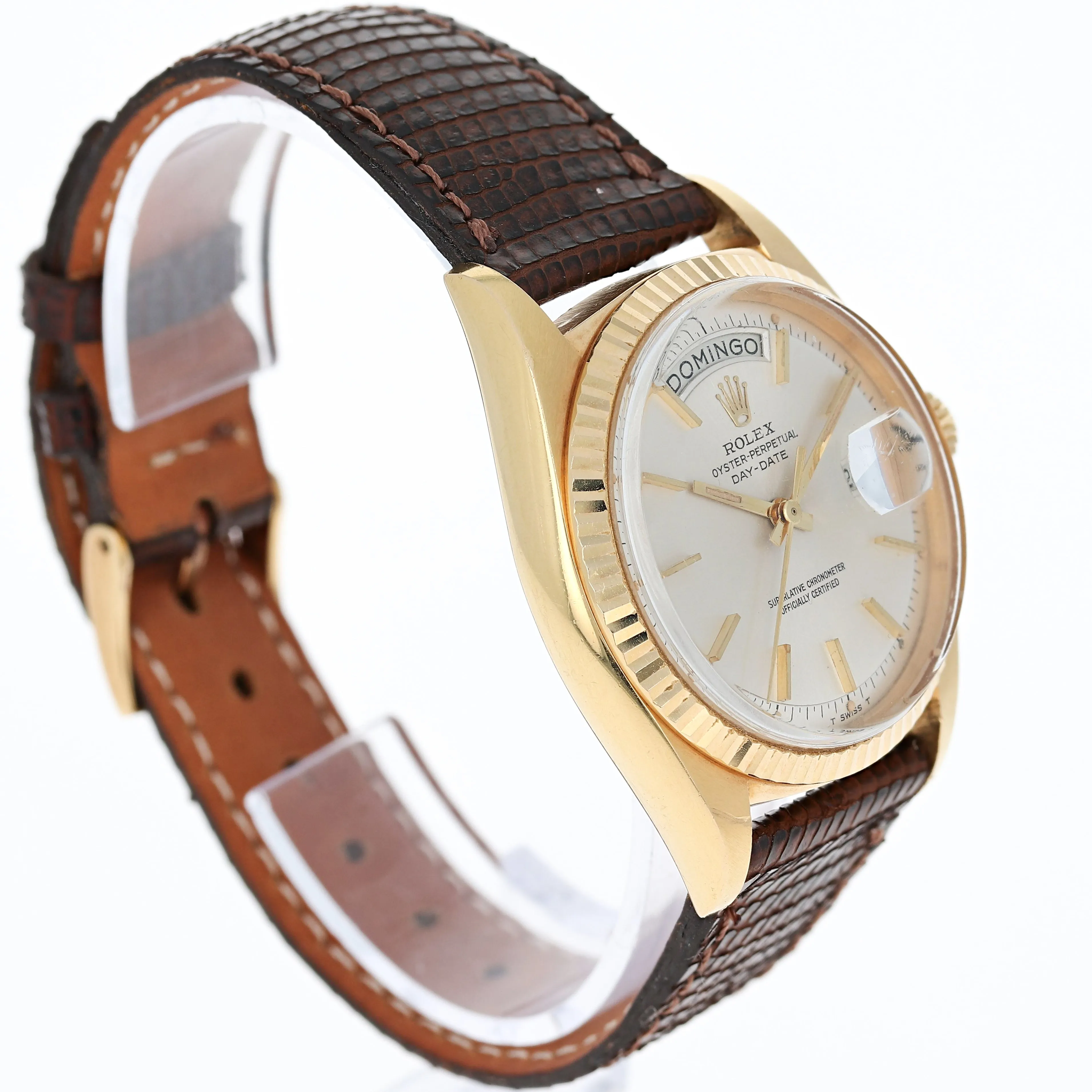 Rolex Day-Date 1803 Automatic Spanish Silver c. 1967 18k Yellow Gold 36 mm
