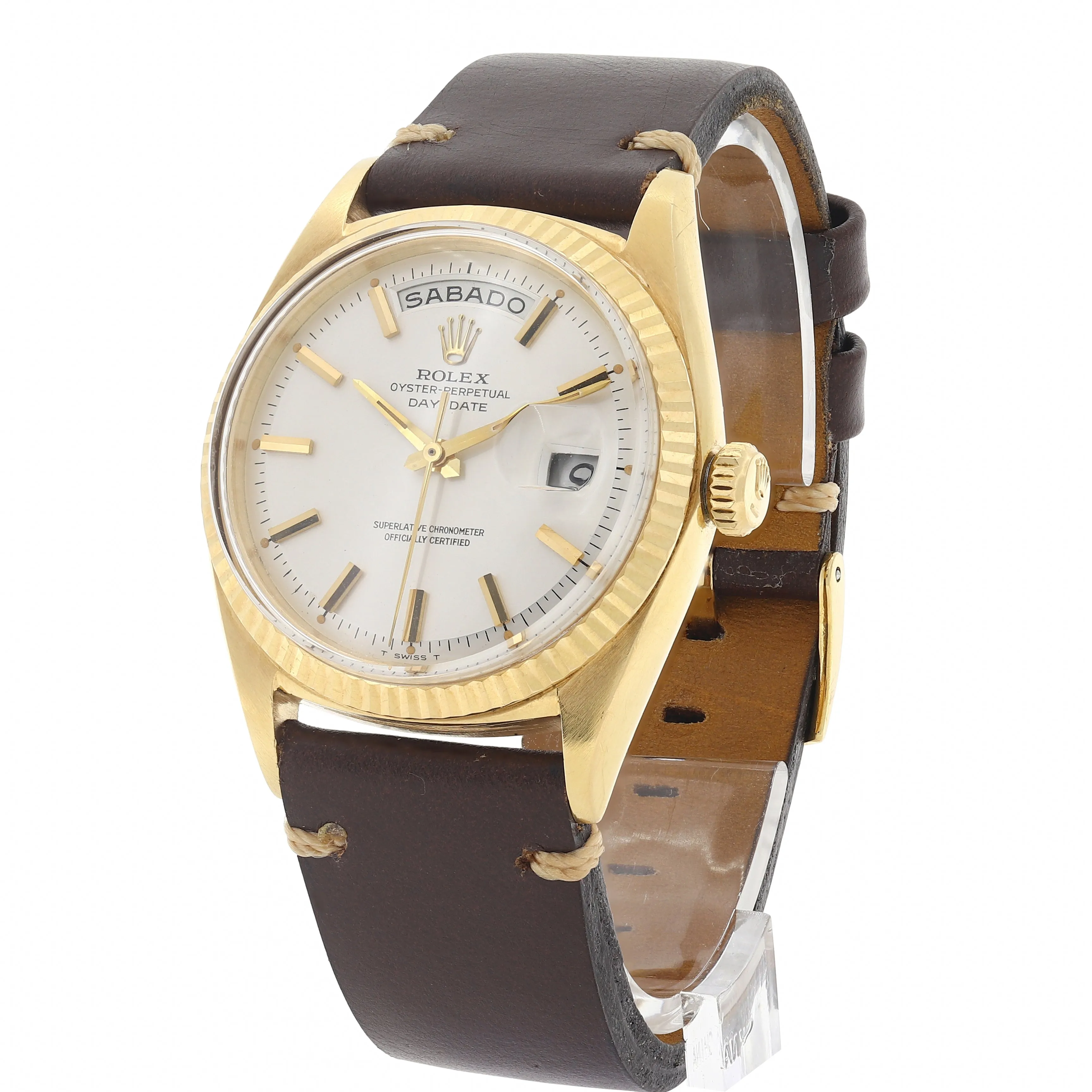 Rolex Day-Date 1803 Cal. 1555 Automatic Spanish Silver c. 1965 18k Yellow Gold 36 mm